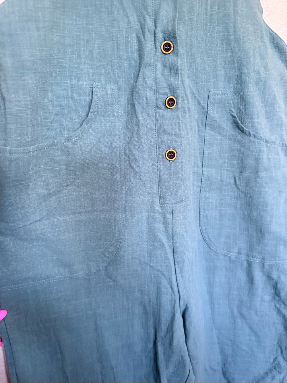 NWT LAKE BLUE LINEN COTTON OVERALLS, XSMALL - Picture 10 of 16